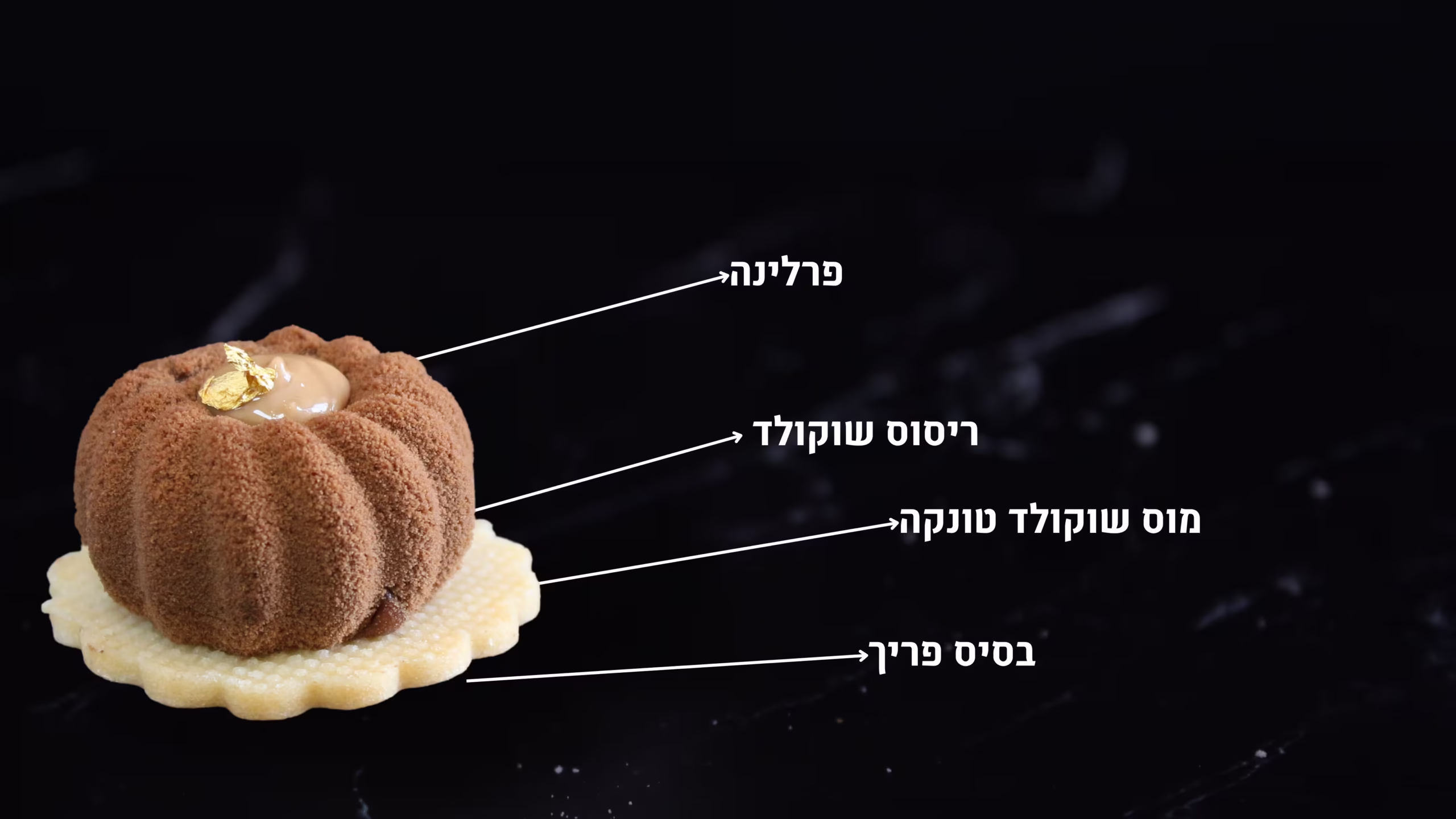 מוס שוקולד ופרלינה לוז