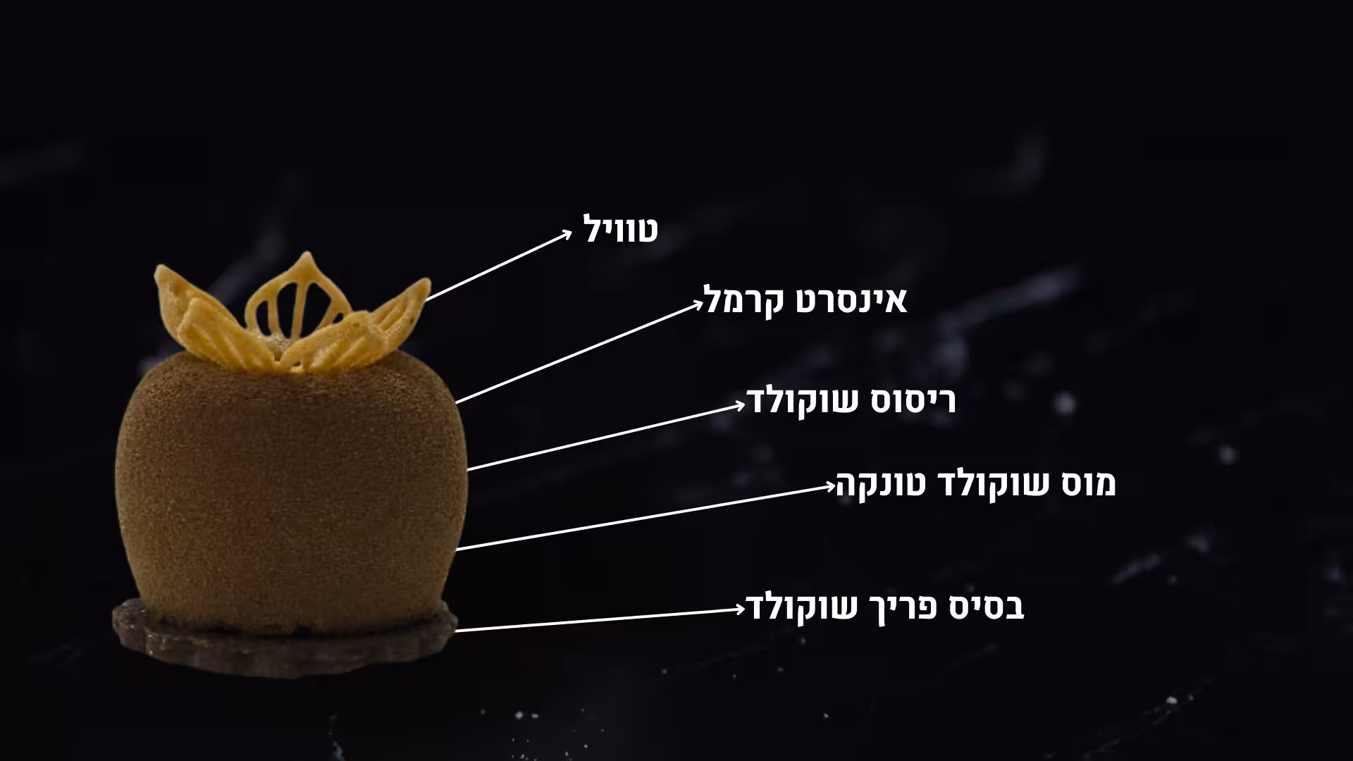 מוס שוקולד טונקה וקרמל